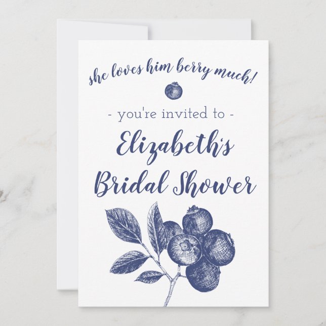 Invitation Wedding shower Blueberry (Devant)
