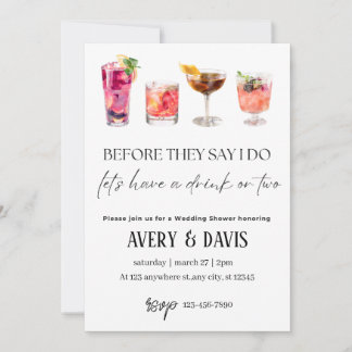 Invitation Wedding shower - Boire ou deux