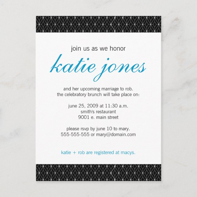 Invitation Wedding shower chic (Devant)