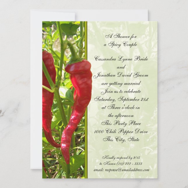 Invitation Wedding shower Chili Pepper (Devant)