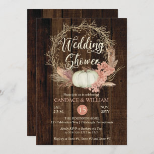 Invitation Wedding shower - Citrouille rustique Pampas Wreath