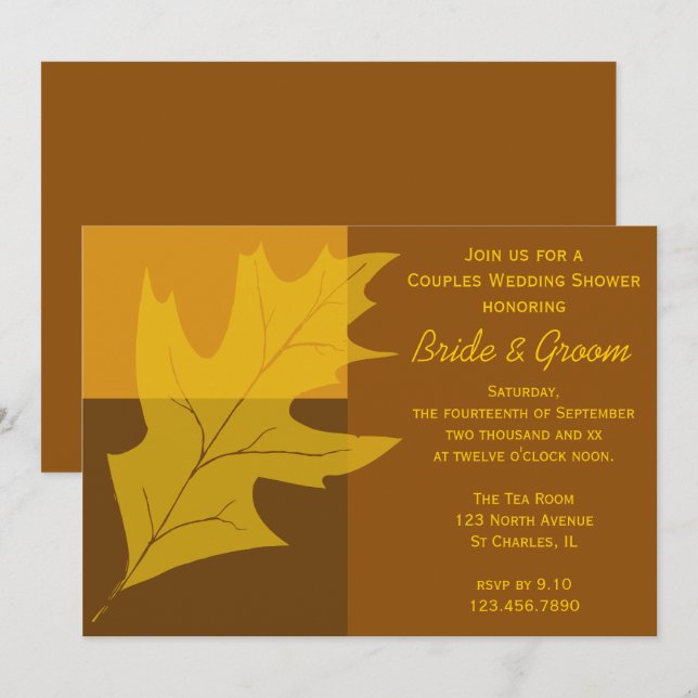 Invitation Wedding shower Couples Couches Couches Couches Cou (Devant / Derrière)