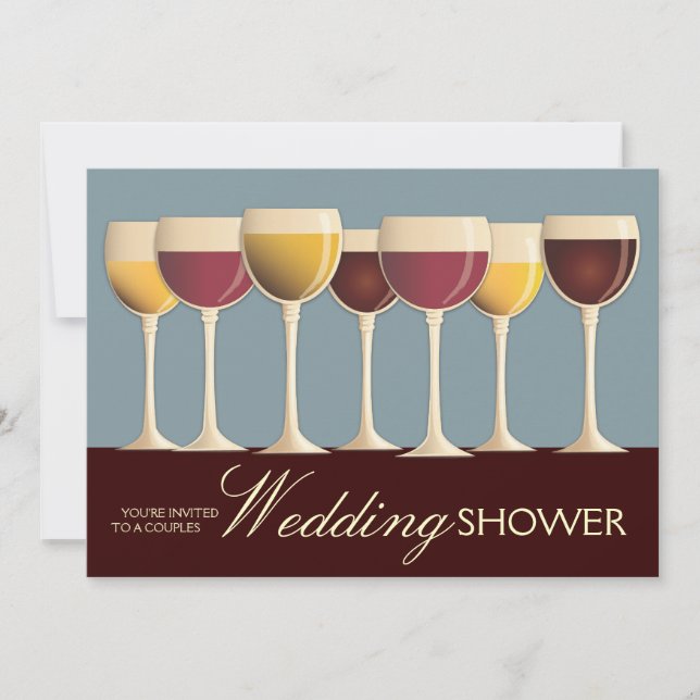 Invitation Wedding shower Couples de sélection Wineglass (Devant)