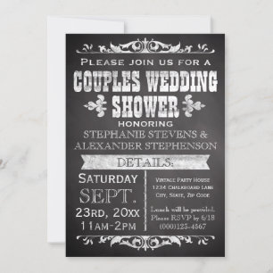 Invitation Wedding shower Couples de tableau de bord vintage