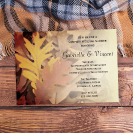 Invitation Wedding shower Couples Feuilles d'automne peintes