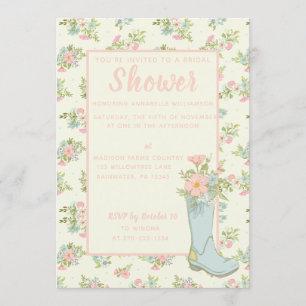 Invitation Wedding shower d'amorçage rose et ivoire