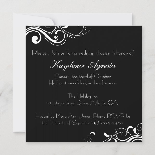 Invitation Wedding shower d'amour éternelle (Devant)