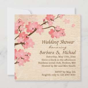 Invitation Wedding shower de cerisiers en fleurs