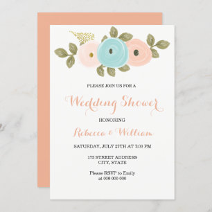 Invitation Wedding shower de Couples de fleurs Swe