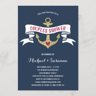 Invitation Wedding shower de couples nautiques