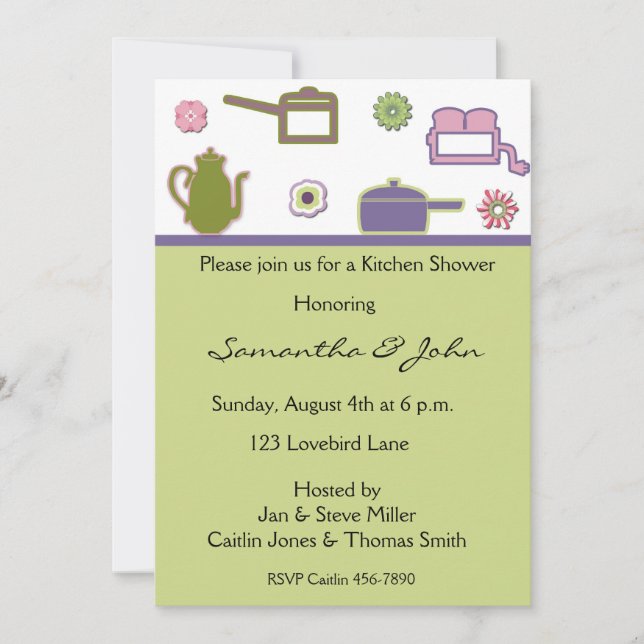 Invitation Wedding shower de cuisine (Devant)