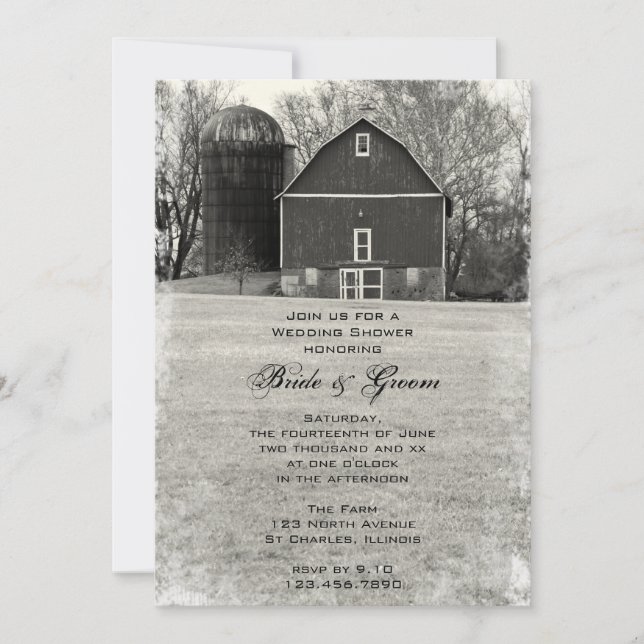 Invitation Wedding shower de ferme de la ferme Country Barn (Devant)