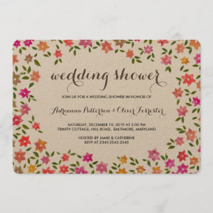 Invitation Wedding shower de germe floral rustique