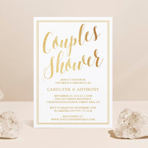 Invitation Wedding shower de l'effet d'huile d'or moderne