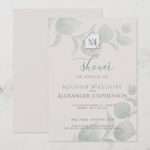 Invitation Wedding shower de l'Eucalyptus argenté