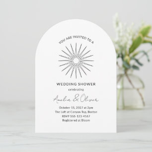 Invitation Wedding shower de lignes d'éclatement blanc noir m