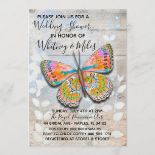 Invitation Wedding shower de papillon de printemps
