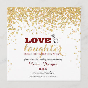 Invitation Wedding shower de Parties scintillant d'or Love &