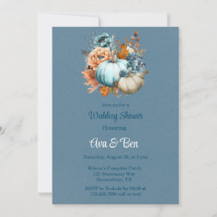 Invitation Wedding shower de Peony Citrouille bleu orange
