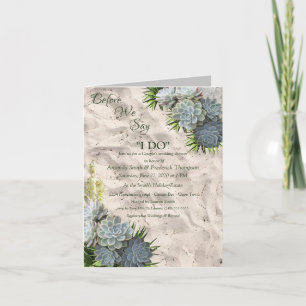 Invitation Wedding shower de teintes succulentes de blues pâl