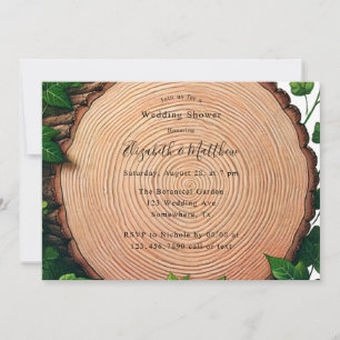 Invitation Wedding shower de verdure rustique et de tranche d