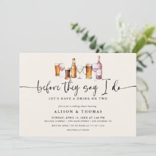 Invitation Wedding shower de vin et de bière   Partie d'engag