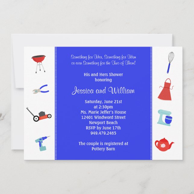 Invitation Wedding shower des couples (Devant)