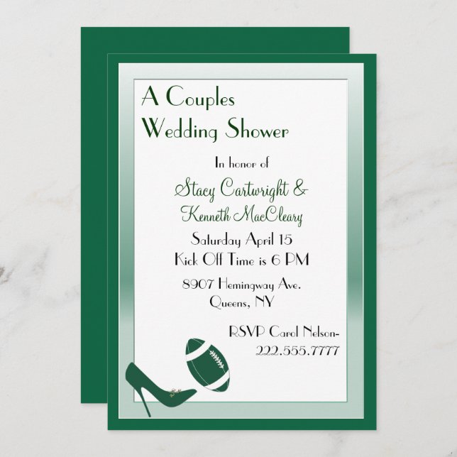 Invitation Wedding shower des couples à thème de f (Devant / Derrière)