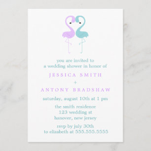Invitation Wedding shower des couples de Flamants roses de La