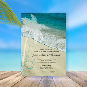 Invitation Wedding shower des couples de plage tro
