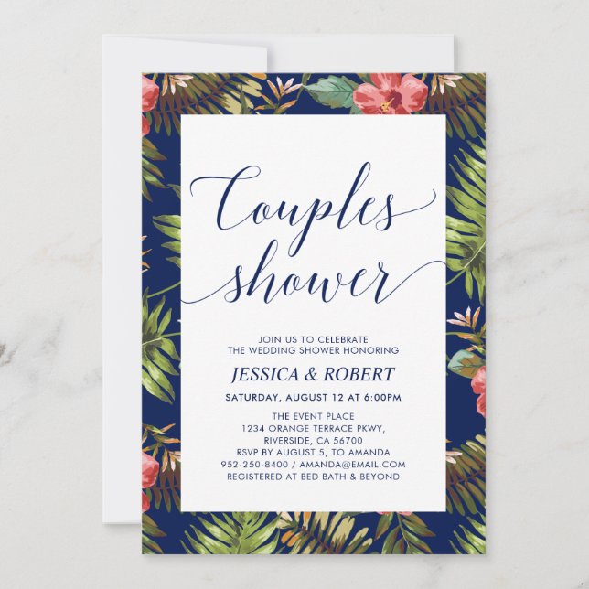 Invitation Wedding shower des couples tropicaux mo (Devant)