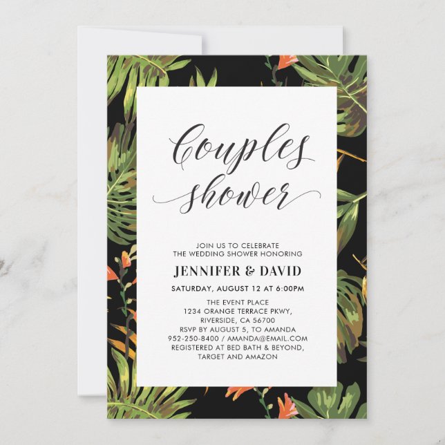 Invitation Wedding shower des couples tropicaux mo (Devant)