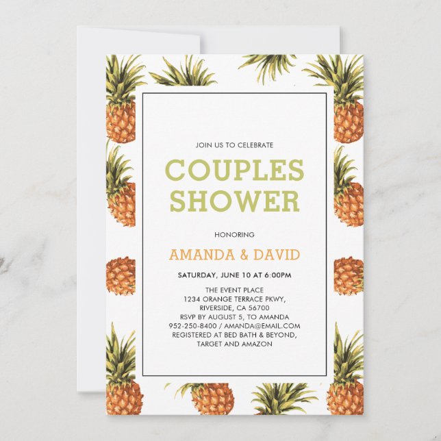 Invitation Wedding shower des couples tropicaux mo (Devant)