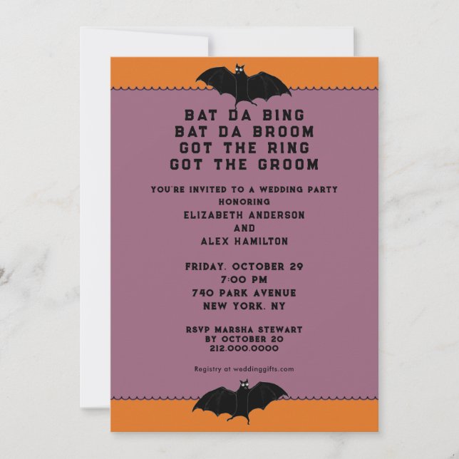 Invitation Wedding shower d'Halloween (Devant)