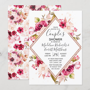 Invitation Wedding shower du couple Floral de Bour