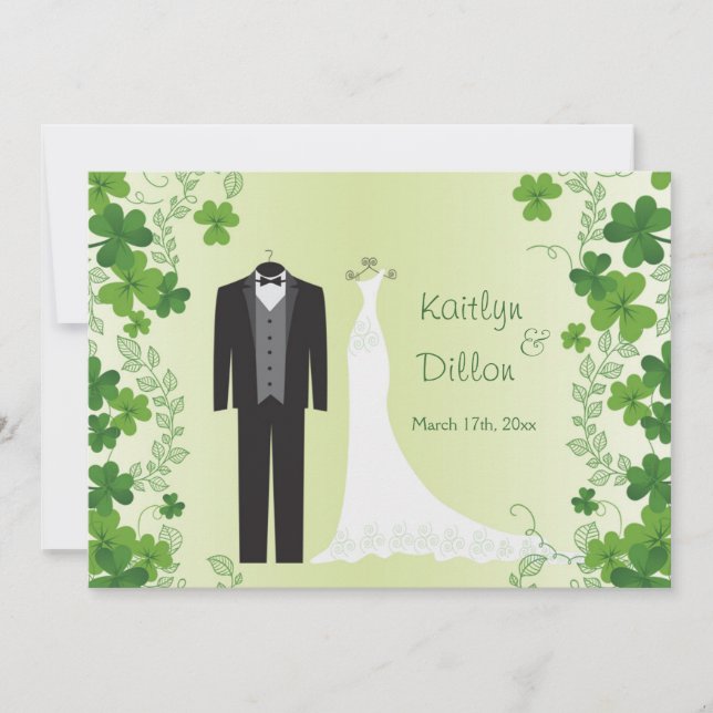 Invitation Wedding shower du shamrock irlandais Couple (Devant)