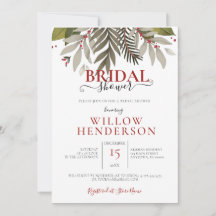 Invitation Wedding shower Feuille de la Botanique 