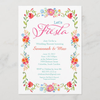 Invitation Wedding shower Fiesta Flowers 5x7