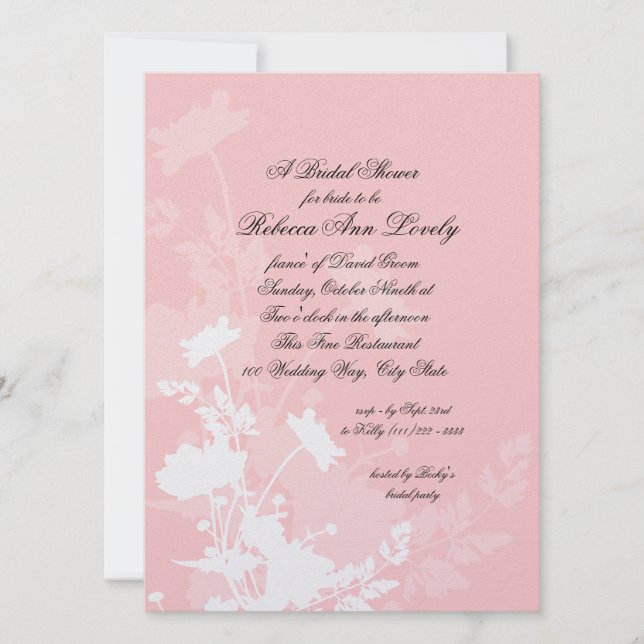 Invitation Wedding shower floral (Devant)