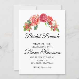 Invitation Wedding shower floral rose et pêche