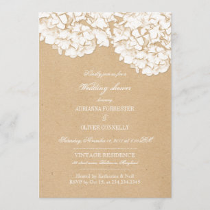 Invitation Wedding shower floral Russe Hydrangeas