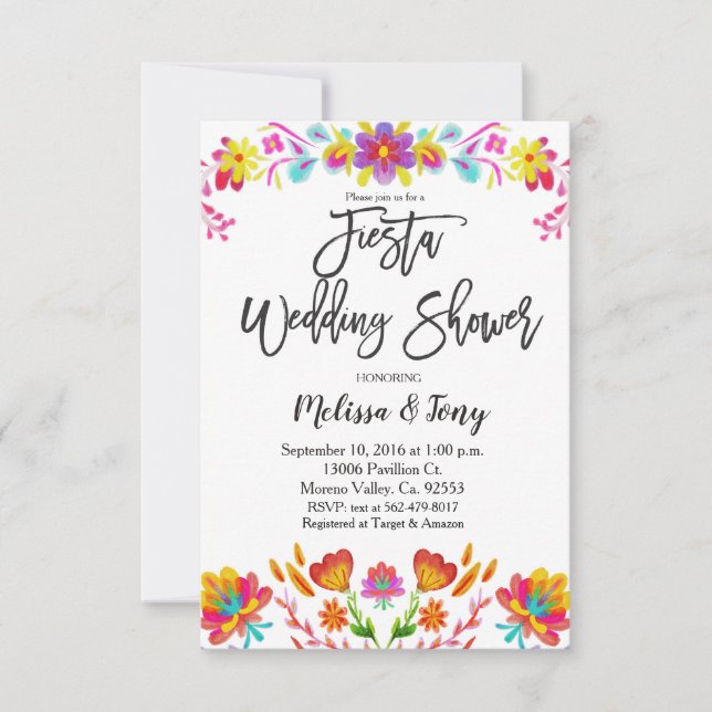 Invitation Wedding shower Florale mexicaine (Devant)