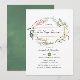 Invitation Wedding shower géométrique de l'Herbarium forestie