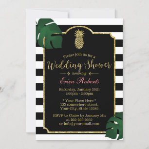 Invitation Wedding shower hawaïen d'ananas tropique moderne
