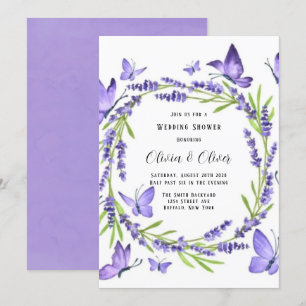 Invitation Wedding shower Lavande Wisteria Et Papillons