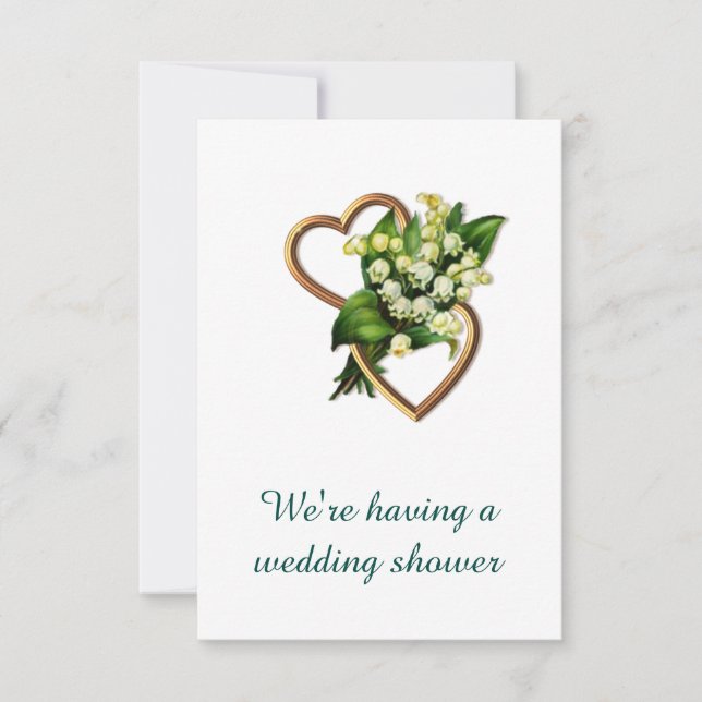 Invitation Wedding shower, Lily de la Vallée et des Coeurs (Devant)