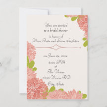 Wedding shower nuptial avec Dahlias rose Dusty