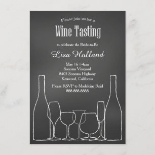 Invitation Wedding shower nuptial Dégustation de vin de table