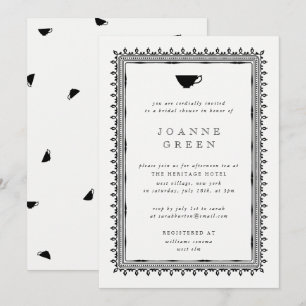 Invitation Wedding shower/nuptiale du thé de l'après-midi Reg