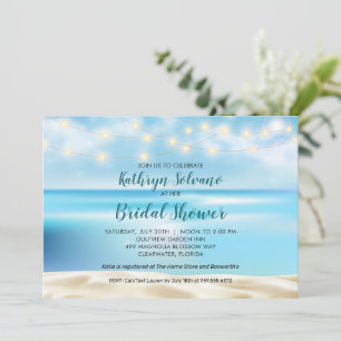 Invitation Wedding shower nuptiale Ocean Beach Fairy Lights